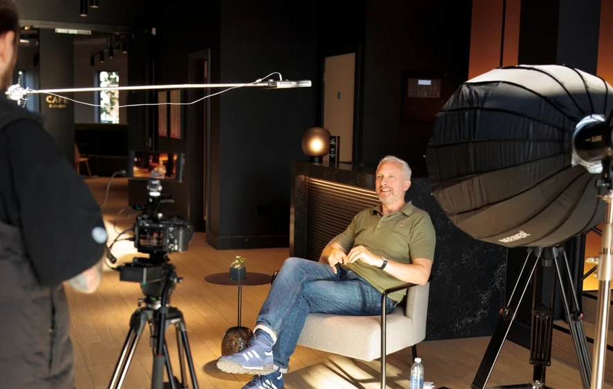 Behind the scenes: interview on set