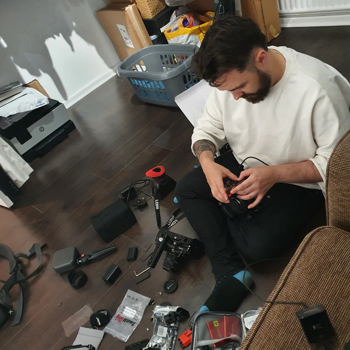Andy assembling camera kit