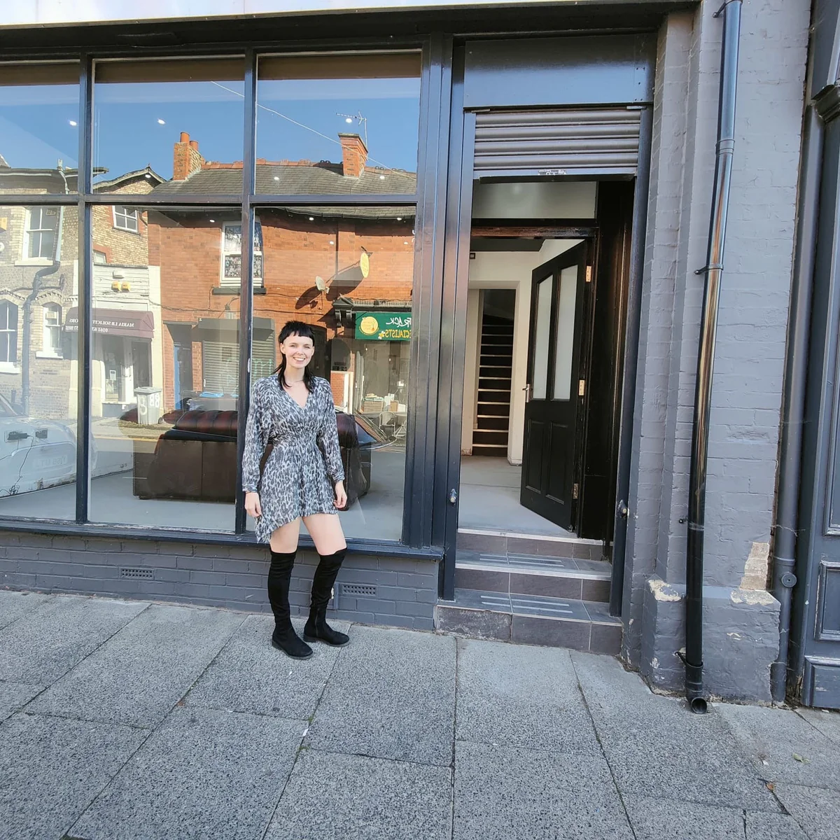 Standing outside the empty Altrincham shopfront